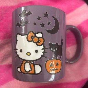 Hello Kitty Sanrio Halloween Purple Mug with Cat Pumpkin Bats Moon Stars